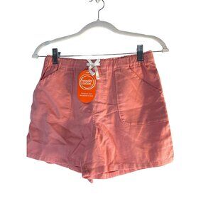 Wonder Nation Girls Shorts Elastic Waist Tie Pockets Orange Size L 10-12 NWT